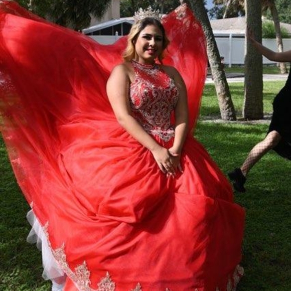 Quinceañera Dress size 10, with Slip - Picture 2 of 6